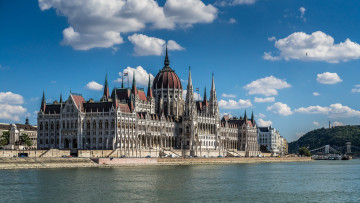 Картинка budapest+parliament города будапешт+ венгрия парламент дворец река