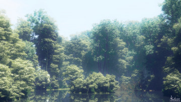 Картинка 3д+графика природа+ nature река лес