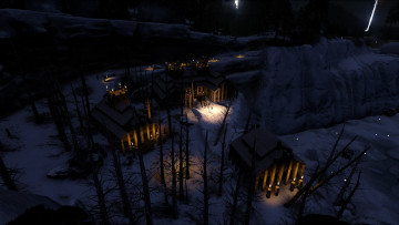 Картинка видео+игры ark +survival+evolved лес дома ночь