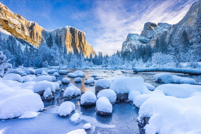 Обои картинки фото природа, зима, сша, калифорния, национальный, парк, йосемите