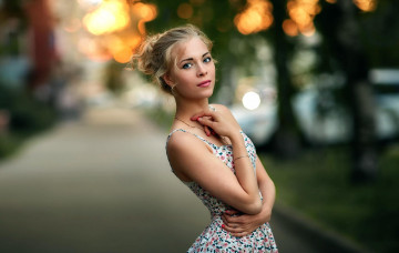Картинка девушки -unsort+ блондинки +светловолосые сарафан блики блондинка