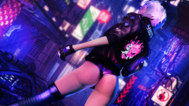 Обои картинки фото видео игры, cyberpunk 2077, девушка, фон, униформа