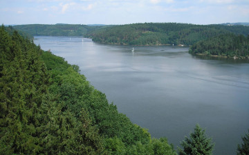 Картинка природа реки озера река леса яхта