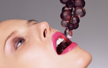 обоя разное, губы, стеклянный, виноград