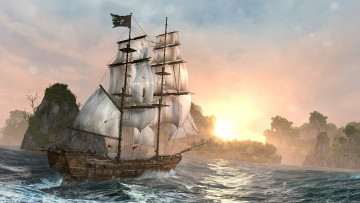 Картинка корабли рисованные парусник море
