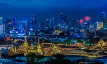 обоя таиланд  бангкок, города, бангкок , таиланд, бангкок, мегаполис, ночь, огни, bangkok