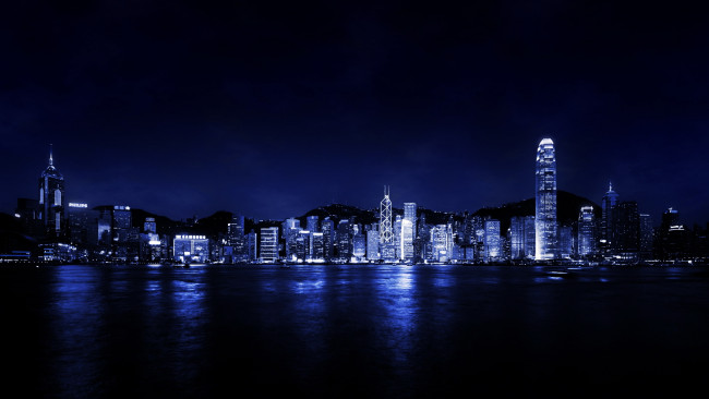 Обои картинки фото города, гонконг , китай, дома, ночь