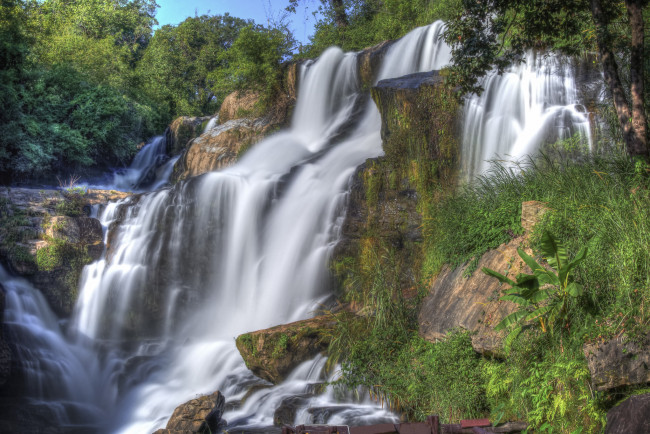 Обои картинки фото природа, водопады, водопад, обрыв, скалы, река
