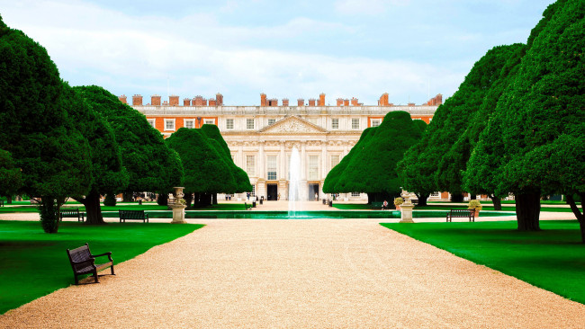 Обои картинки фото hampton court palace, города, лондон , великобритания, hampton, court, palace