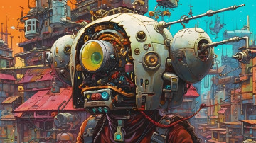 Картинка фэнтези роботы +киборги +механизмы киборг