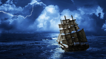 Картинка корабли парусники облака парусник море