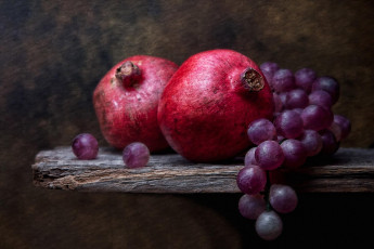 Картинка еда фрукты +ягоды гранат виноград