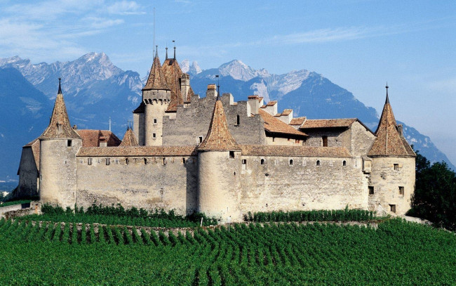 Обои картинки фото aigle castle, города, замки швейцарии, aigle, castle