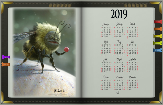 Обои картинки фото календари, фэнтези, шмель, существо