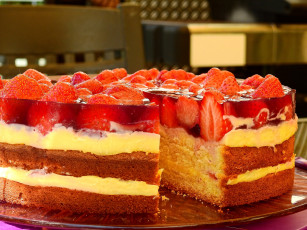 Картинка еда торты ягодный торт желе клубника