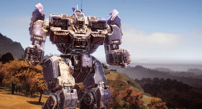 Обои картинки фото видео игры, battletech, робот, горы