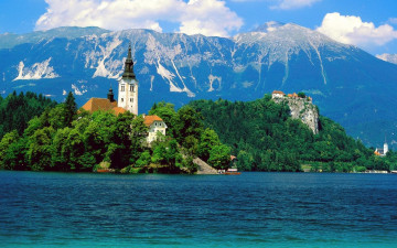 Картинка lake bled ljubljana slovenia города блед словения