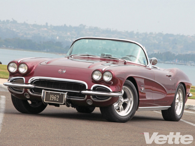 Обои картинки фото 1962, chevy, corvette, supercharger, автомобили