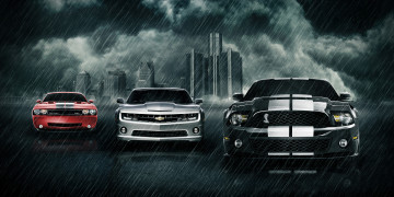 Картинка автомобили разные вместе дождь