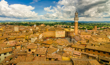 Картинка siena tuscany italy города панорамы сиена тоскана италия здания крыши