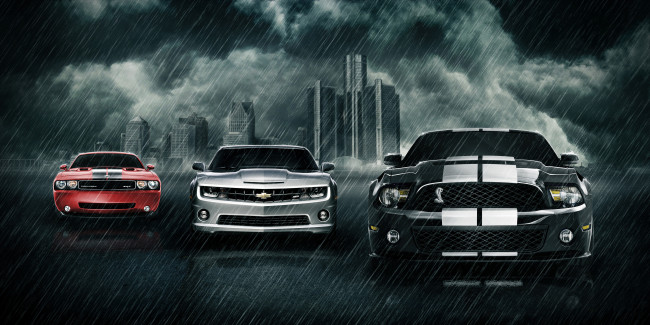 Обои картинки фото автомобили, разные, вместе, дождь
