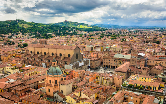 Обои картинки фото san, petronio, basilica, bologna, italy, города, панорамы, базилика, сан-петронио, болонья, италия, здания
