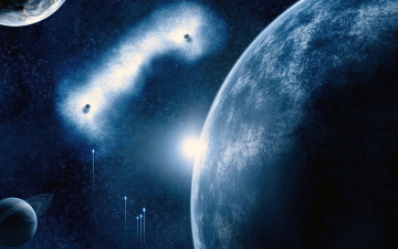 Картинка космос арт движение пространство звезды туманности планеты
