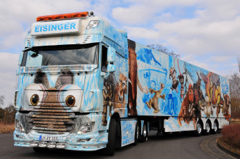 Картинка автомобили daf+ выставка улица тягач седельный грузовик