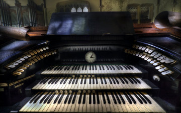 обоя музыка, -музыкальные инструменты, клавиши, орган
