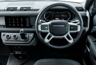 обоя 2020 land rover defender 110 standart, автомобили, спидометры, торпедо, land, rover, defender, 2020, standart, 110, внедорожник, панель, приборов