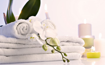 Картинка разное одежда +обувь +текстиль +экипировка орхидея белая свеча полотенца