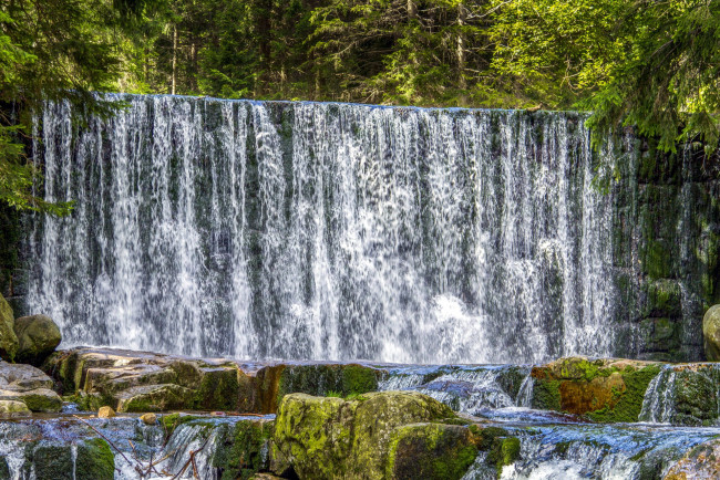 Обои картинки фото природа, водопады, поток, водопад, вода