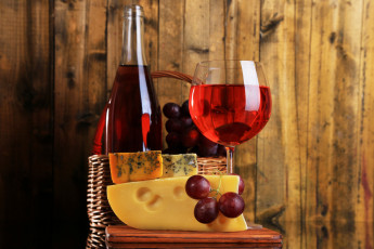Картинка еда разное сыр корзина вино виноград