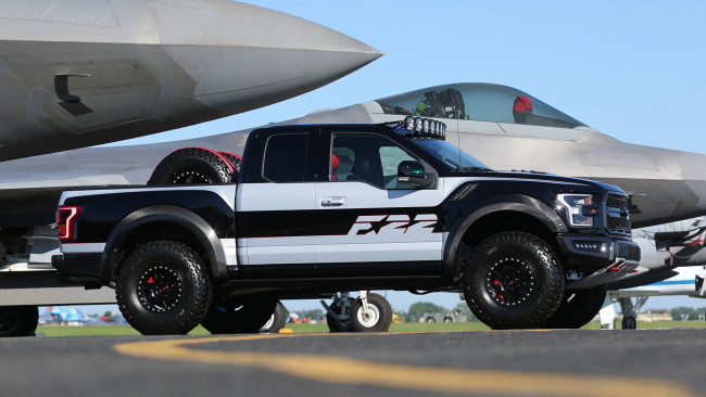 Обои картинки фото ford f-150 raptor f-22 2017, автомобили, ford, f-22, raptor, f-150, 2017, самолёт