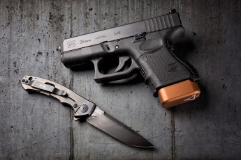 обоя glock 26 and zt knife, оружие, пистолеты, ствол