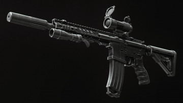 Картинка оружие автоматы фонарик ar-15 м16 custom глушитель assault rifle m16 render weapon винтовка