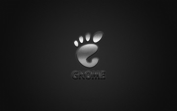 Картинка gnome компьютеры логотип металлическая эмблема блестящий серебряный текстура углеродное волокно