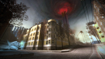 Картинка видео+игры half-life+2 город улица свечение