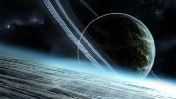 Картинка космос арт планеты кольца