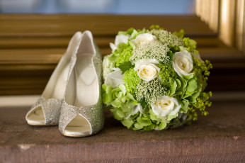 Картинка цветы букеты композиции гортензия туфли свадебный букет розы