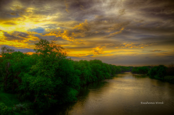 Картинка природа восходы закаты закат река