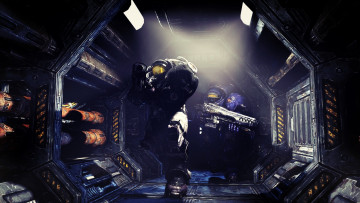 Картинка видео+игры starcraft броня солдаты оружие коридор