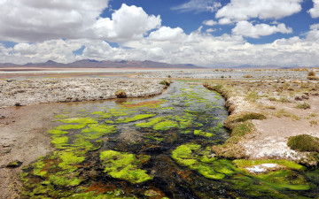 Картинка desert природа другое горы горизонт камни речка пустыня