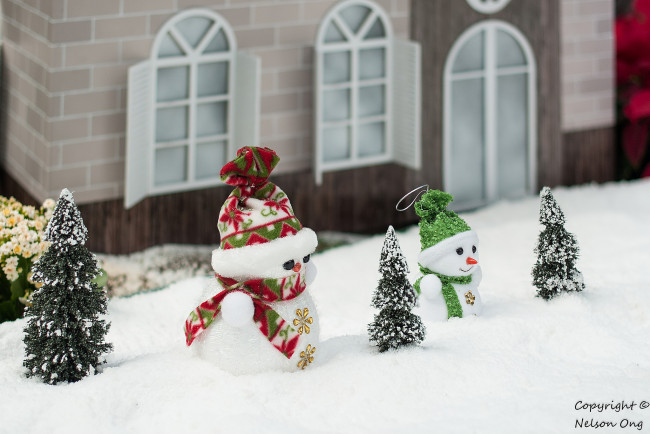 Обои картинки фото праздничные, снеговики, новый, год