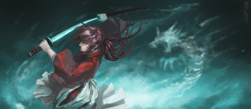 Картинка аниме rurouni+kenshin меч мужчина himura kenshin самурай