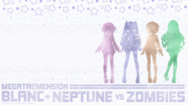Обои картинки фото аниме, hyperdimension neptunia, силуэты