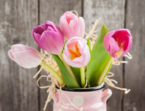 Картинка цветы тюльпаны flowers букет tulips romantic pink gift love fresh