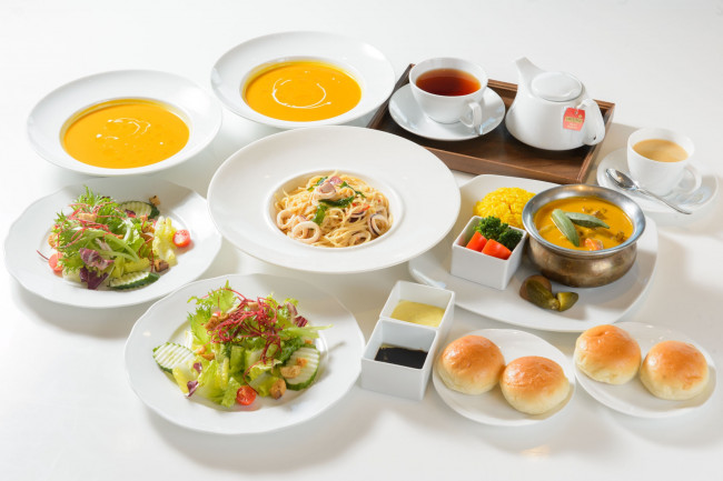 Обои картинки фото еда, разное, салат, кофе, паста, булочки, чай, суп, блюда