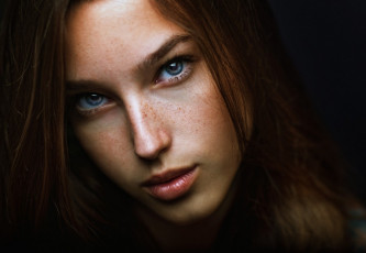 Картинка девушки -unsort+ лица +портреты модель взгляд макияж красотка девушка лицо портрет рыжеволосая