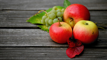 Картинка еда фрукты +ягоды виноград яблоки